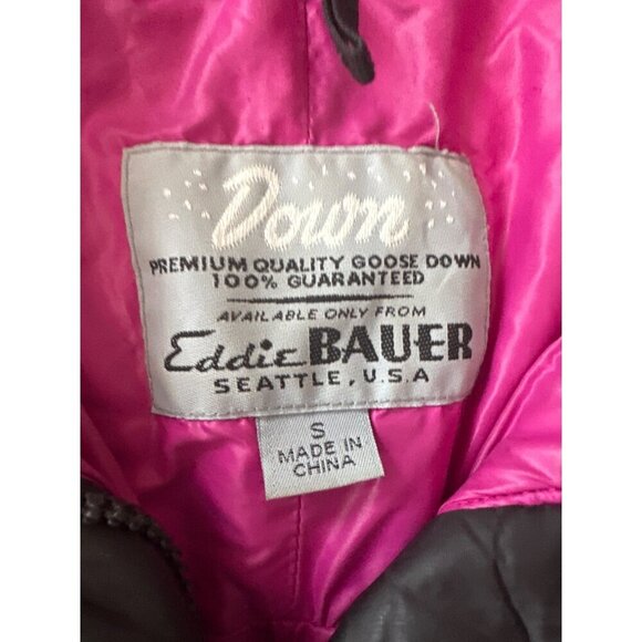 Eddie Bauer Womens Down Jacket S Black Midi Coat Goose Feathers Minimalist Gorp - Picture 2 of 6